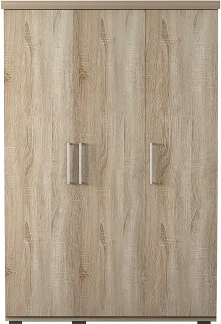 Interiax Kledingkast 'Mila' – 3 Deuren, 1 Hanger & 3 Legplanken | Sonoma Eik | 183x120x52cm