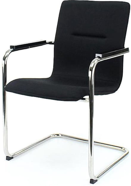 Workliving Vergaderstoel X6 - Sledeframe - Mirage Zwart - frame chroom
