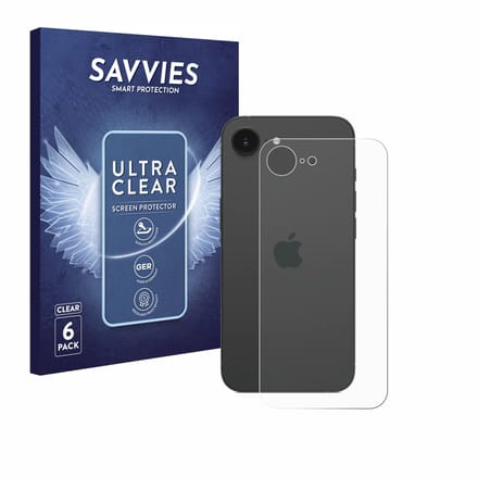 Savvies - Screenprotector voor Apple iPhone 16e / 17e - Folie Beschermfolie transparant 6 Stuks