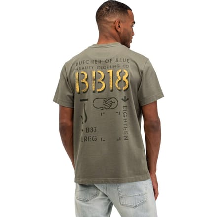 Antraciet t-shirt ronde hals Butcher of Blue met backprint