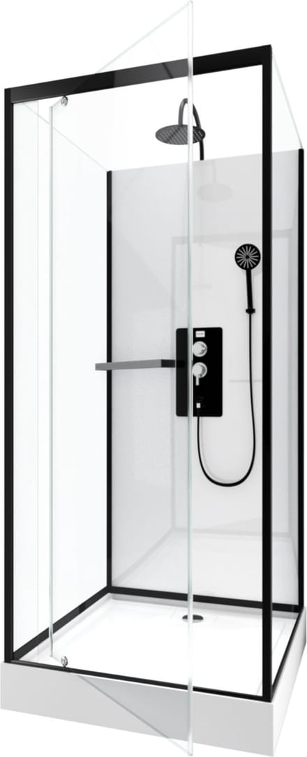 Aurlane Douchecabine City - Vierkant - 90x90x230cm - Zwart Mat