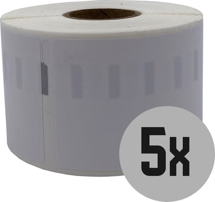 DULA Dymo Compatible labels - Verwijderbaar - Wit - 11356 S0722560 - Naambadge etiketten - 5 rollen