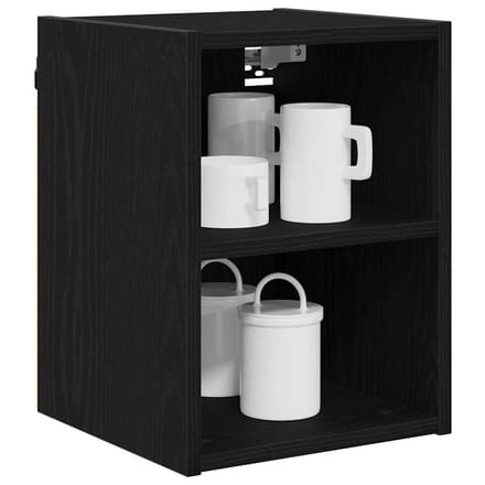 vidaXL - Hangkast - Zwart - Eiken - 30 - x - 29,5 - x - 40 - cm - Bewerkt - hout