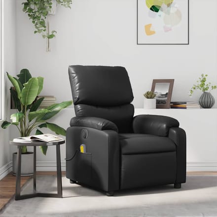 vidaXL - Massagestoel - verstelbaar - kunstleer - zwart