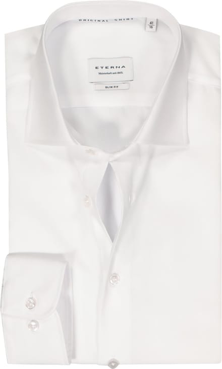 ETERNA slim fit overhemd - popeline - wit - Strijkvrij - Boordmaat: 46 (EU maat: XXL)