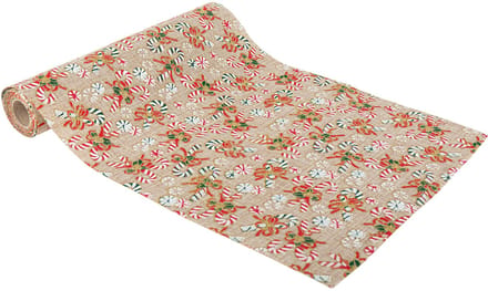 ARTYFETES - Tafelloper linnen sweet candy 28cm x 3m zuurstokmotieven