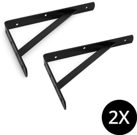 Zwarte plankdrager, 255 x 395 mm (2 stuks)