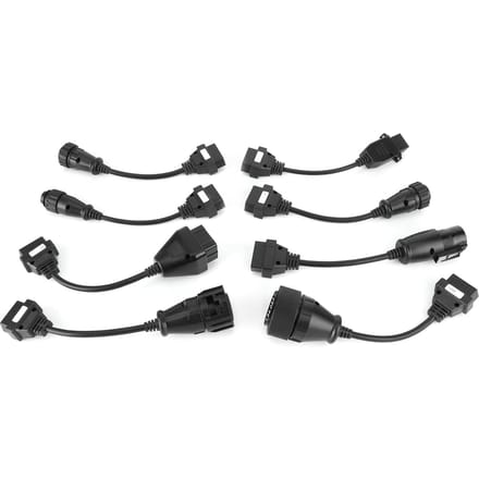 8 stuks Vrachtwagen OBD2 Connector Verlengkabels Auto Diagnose Tool Volledige Set Zwart DC 12V black