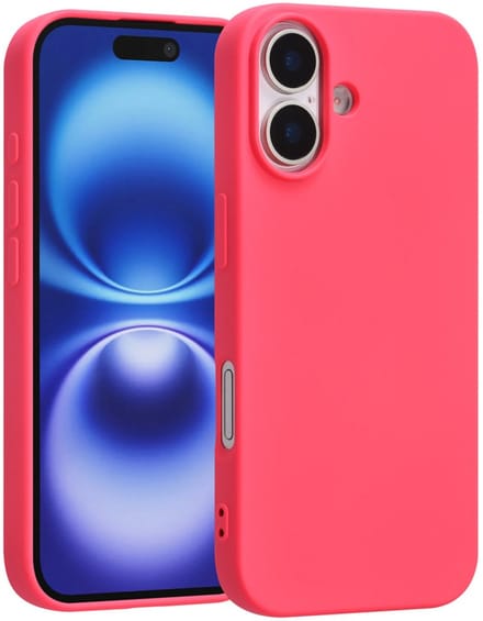 Shockproof Backcover - Liquid Silicone Soft Hoesje - Geschikt voor: iPhone 17 - Felroze