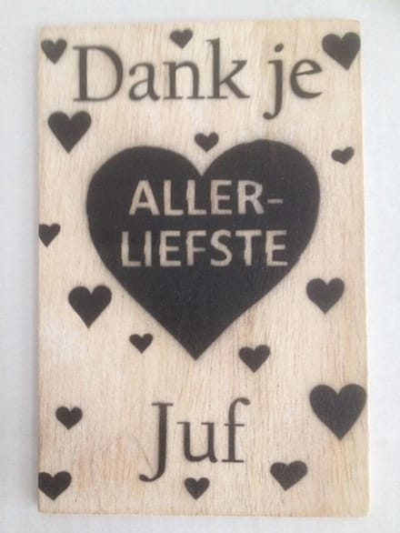 Postkaart Dank je allerliefste juf