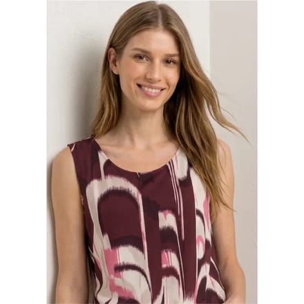 Top met V-hals en elastische zoom