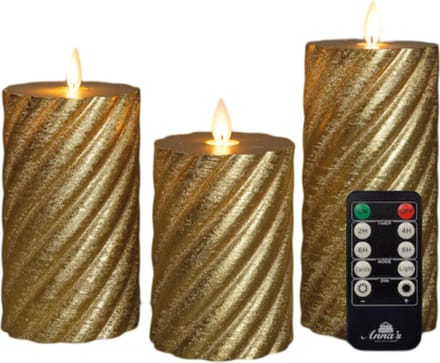 Anna's collection - Stompkaars swirl wax led bewegende vlam met afs...