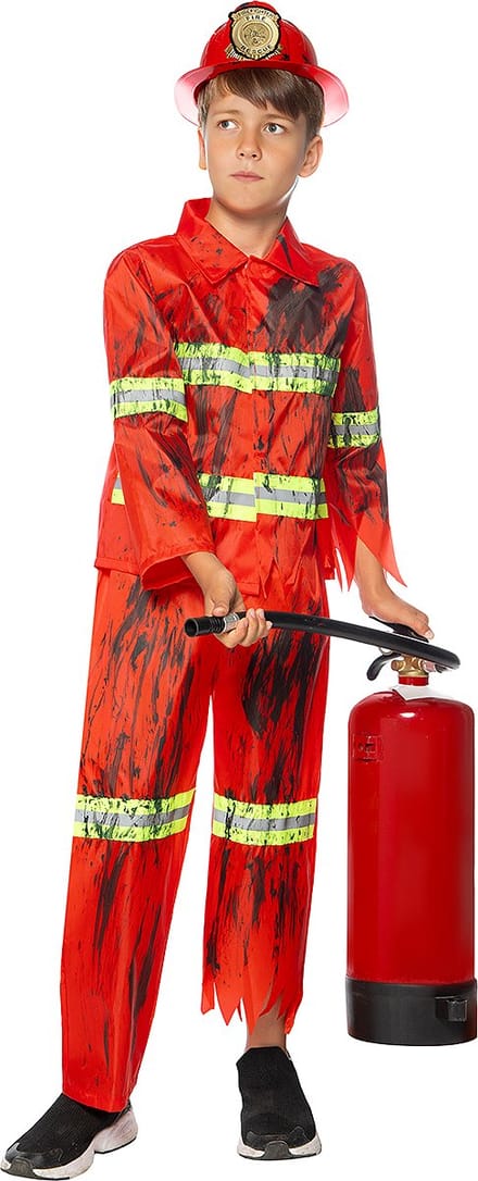 FUNIDELIA Zombie Brandweerman Kostuum voor Jongens - 122 - 134 cm