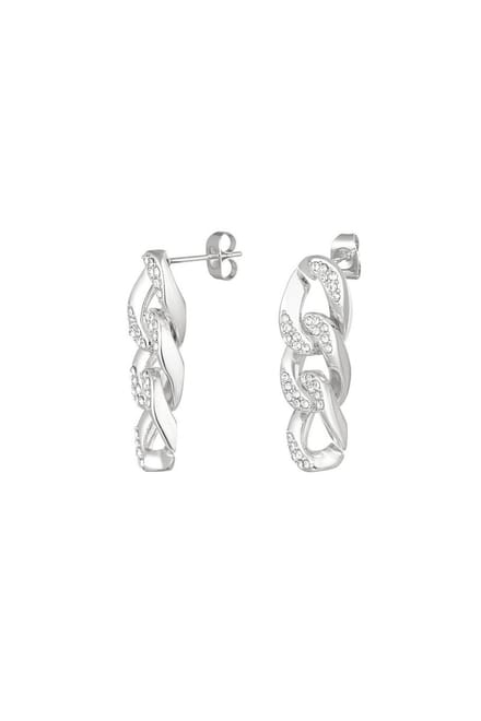 Zilverkleurige Oorbellen - Ketting