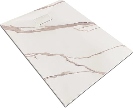 Mawialux douchebak - SMC leisteen - Marmer Wit - 120x90cm