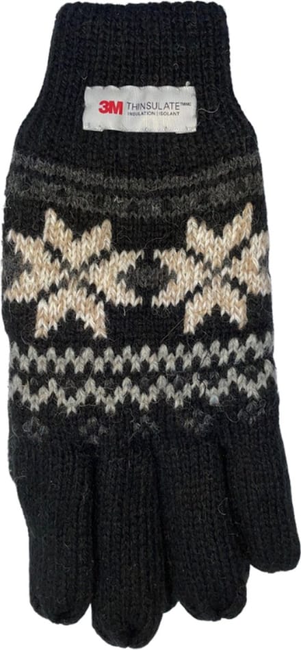 Dames handschoenen winter - Thinsulate voering - Noors motief zwart - One size