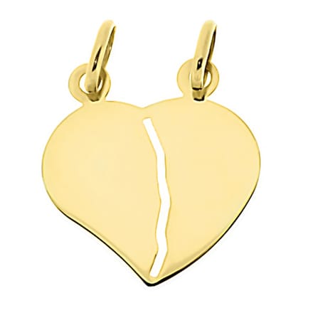 Juwelier Zwartevalk 14 karaat gouden breek hart hanger - 14.101.035