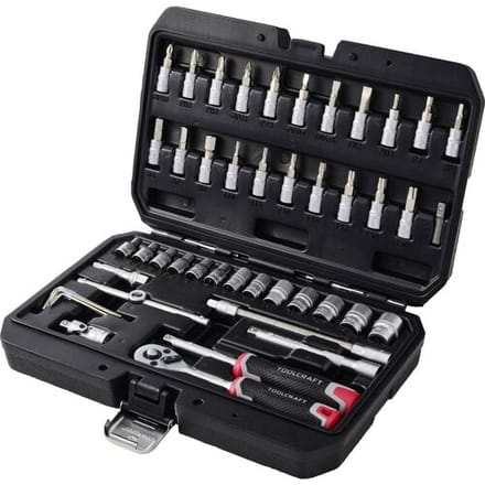 TOOLCRAFT TO-10675383 Bit- en steeksleutelset 1/2, 1/4, 3/8 48-delig