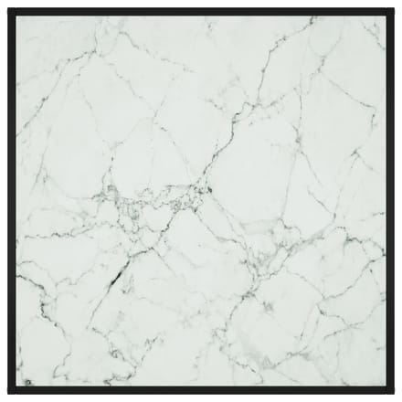 vidaXL - Salontafel - met - wit - marmerglas - 90x90x50 - cm - zwart