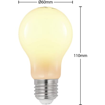 Arcchio LED lamp A60, E27, 6 W, 2.700 K, opaal, dimbaar