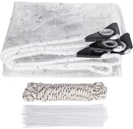 Transparant PVC-zeildoek Vortex - Waterdicht - Dekzeil - Veranda - Overkapping - Wind - Khaki - 210x240cm