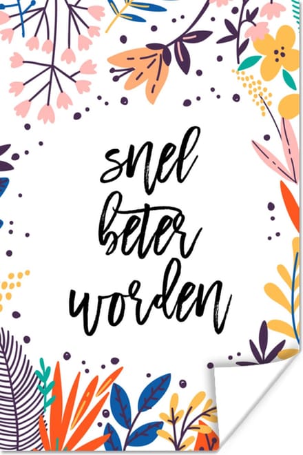 Poster Beterschap - Quote - Planten - 40x60 cm