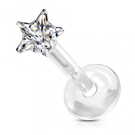 Retainer piercing ster 1.2x8x3 - zilver - LMPiercings