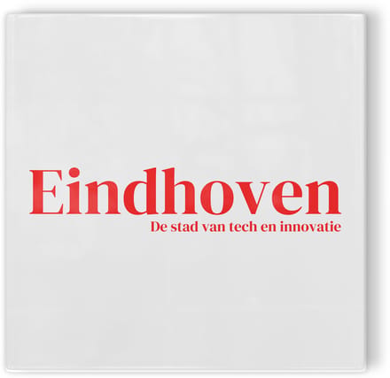 Tegeltje Eindhoven Stad van tech en innovatie - wit rood - tegeltje stad - tegeltje met tekst
