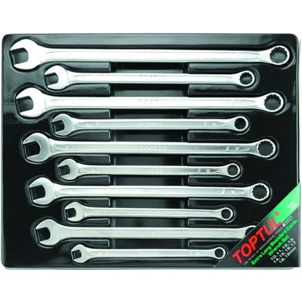 Schroeven en steeksleutelset TOPTUL 10st(10-19mm) lang 15 graden