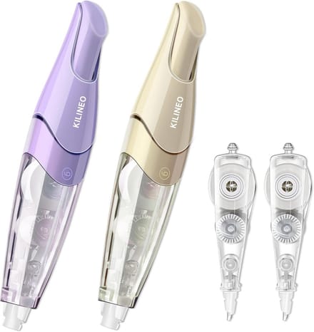 Navulbare Correctie Tape - Witte Correctie Pen - Fouten Corrigeren - Intrekbaar Ontwerp - 4 Stuks - Wit
