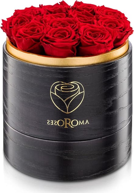 Echte Rozen - Bewaarde Bloemen - Langdurig Cadeau - Handgemaakte Houten Doos - 20 x 20 x 17 cm