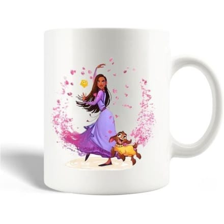 Mug Maniacase en Céramique Blanc Wish Asha et la bonne étoile