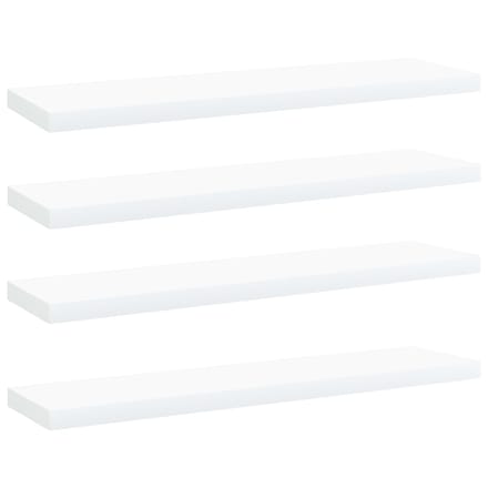 vidaXL - Wandschappen - 4 - st - 40x10x1,5 - cm - bewerkt - hout - wit