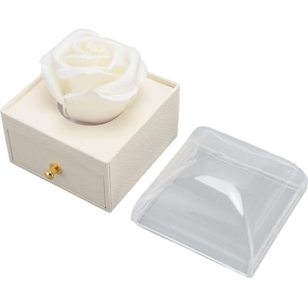 Boîte à bagues en velours rose, exquise, romantique, multi-usages, pour demande en mariage, blanche blanc