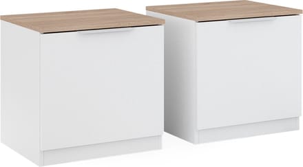 Vicco Betti Nachtkastje – Set van 2 Wit/Sonoma