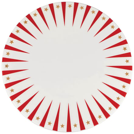 Alessi Delight - Serveerschaal - Porselein - 30 cm - Rood - Wit