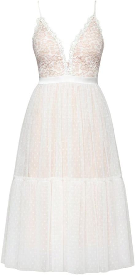 LARICA Jurk - Polyamide - Rits - Effen Wit S