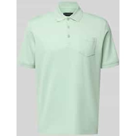 regular fit poloshirt met borstzak en labelstitching