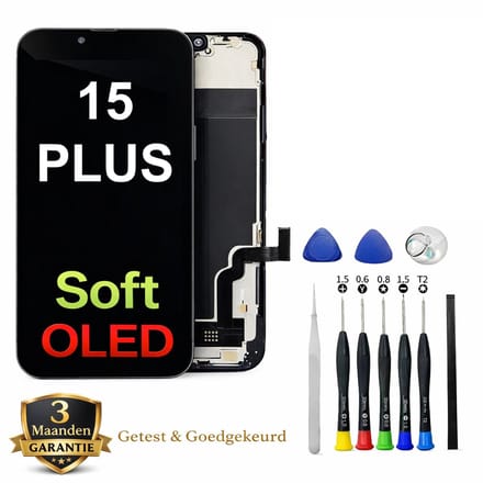 iPhone 15 Plus Soft OLED Premium Display – High Brightness – Complete Repair Kit