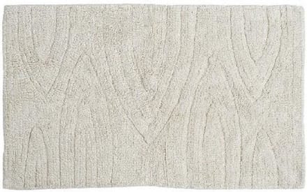 ITEM Badmat - creme wit - zacht microfiber - 80 x 50 cm - rechthoekig - Matten voor de badkamer