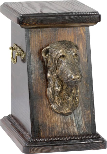 Elegante urn voor hondenas met beeld van Schotse Deerhound