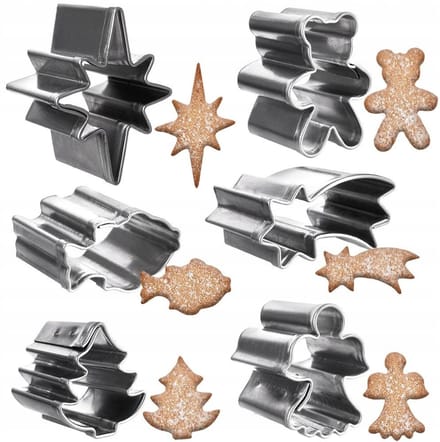 Roestvrijstalen Kerstkoekjes Uitsnijders - 6 Stuks, 2 cm