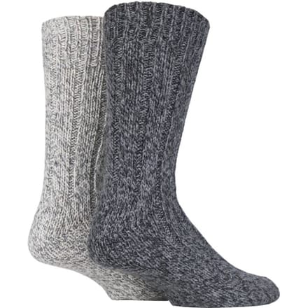 2 paar dikke winter warme gebreide wollen laarzensokken - SS131 Dark