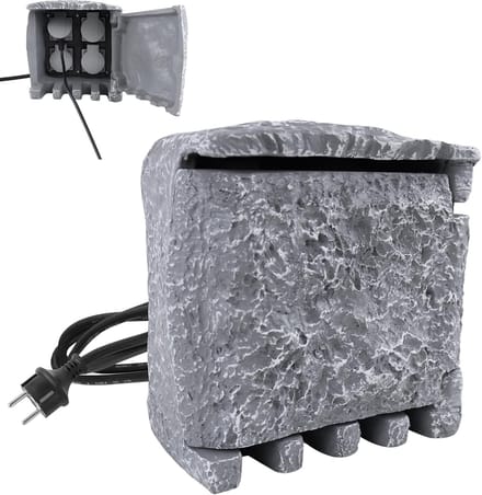 Tuinstopcontact Steenlook 4-voudig IP44 Waterdicht met Kabel
