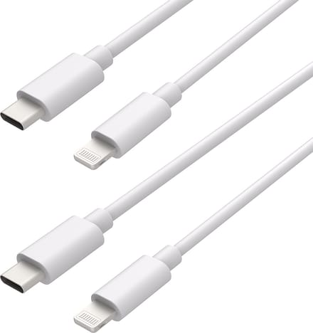 USB C naar Lightning Kabel - Oplader - Oplaadkabel Geschikt voor Apple / Iphone oplader - Fast Charge - MFi gecertificeerd - 75cm - Wit - 2 stuks - Cazy