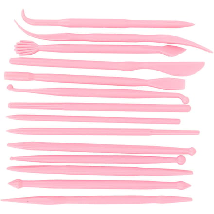 14 Stuks DIY Plastic Klei Boetseerset Aardewerk Vormer Polymeer Modelleren Handgereedschap(roze) roze