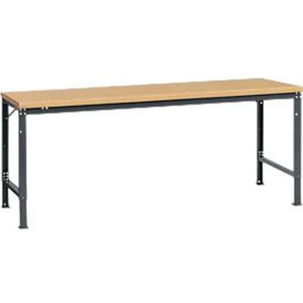 Manuflex basistafel UNIVERSAL Speciaal, 2000 x 1000 mm, multiplex natuur, antraciet