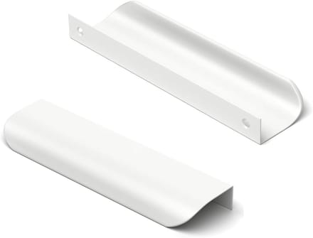 Set van 6 Versteekte Keukenhandgrepen - Witte Onzichtbare Trekhandgreep voor Keukenkastjes 96mm