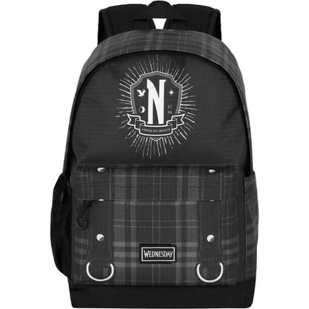 Karactermania - Wednesday - Running PLUS Rugzak - Handbagage Backpack met trolley bevestiging - Rugtas - Zwart