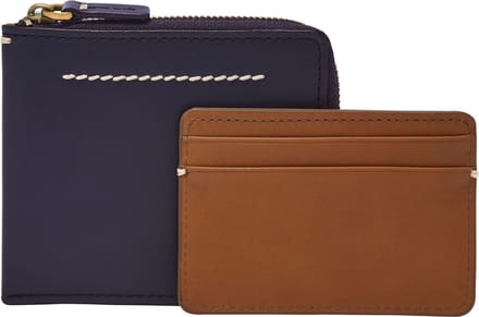 FOSSIL Kaarthoes Kaarthouder Westover Large Zip Bifold Insignia Blue Donkerblauw